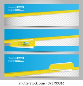 Banner template. Abstract background for design,  business, education, advertisement. Blue and yellow color. Vector  illustration.