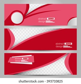 Banner template. Abstract background for design,  business, education, advertisement. Red color. Vector  illustration.