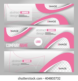 Banner template. Abstract background for design,  business, education, advertisement. Pink color. Vector  illustration.
