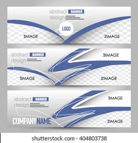 Banner template. Abstract background for design,  business, education, advertisement.  Blue color. Vector  illustration.