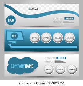 Banner template. Abstract background for design,  business, education, advertisement.  Blue color. Vector  illustration.