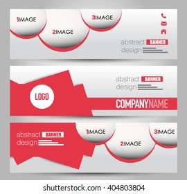 Banner template. Abstract background for design,  business, education, advertisement. Red color. Vector  illustration.
