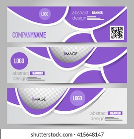 Banner template. Abstract background for design,  business, education, advertisement. Purple color. Vector  illustration