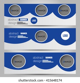 Banner template. Abstract background for design,  business, education, advertisement.  Blue color. Vector  illustration
