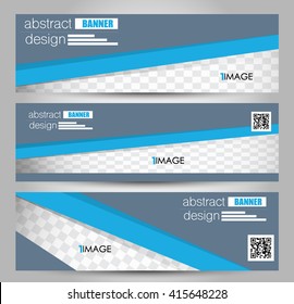 Banner template. Abstract background for design,  business, education, advertisement.  Blue color. Vector  illustration