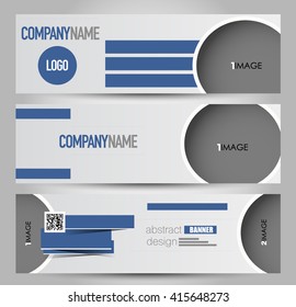 Banner template. Abstract background for design,  business, education, advertisement.  Blue color. Vector  illustration