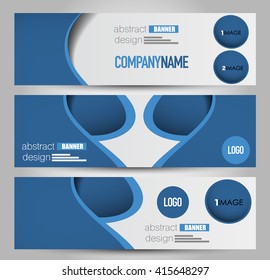 Banner template. Abstract background for design,  business, education, advertisement.  Blue color. Vector  illustration.