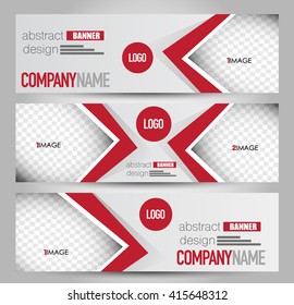 Banner template. Abstract background for design,  business, education, advertisement. Red color. Vector  illustration.