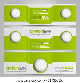 Banner template. Abstract background for design,  business, education, advertisement. Green color. Vector  illustration