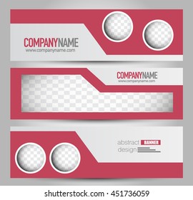 Banner template. Abstract background for design,  business, education, advertisement. Red color. Vector  illustration