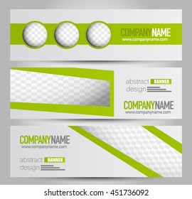 Banner template. Abstract background for design,  business, education, advertisement. Green color. Vector  illustration