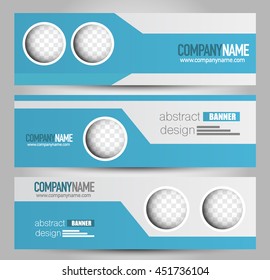 Banner template. Abstract background for design,  business, education, advertisement.  Blue color. Vector  illustration