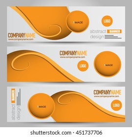 Banner template. Abstract background for design,  business, education, advertisement. Orange color. Vector  illustration