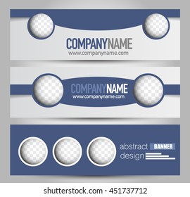 Banner template. Abstract background for design,  business, education, advertisement.  Blue color. Vector  illustration