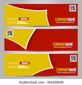 Banner template. Abstract background for design,  business, education, advertisement.  Red and orange color. Vector illustration