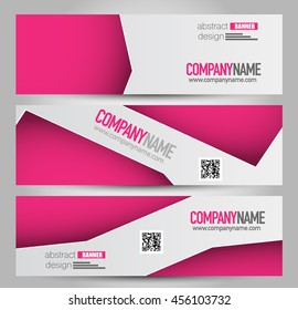 Banner template. Abstract background for design,  business, education, advertisement. Pink color. Vector  illustration