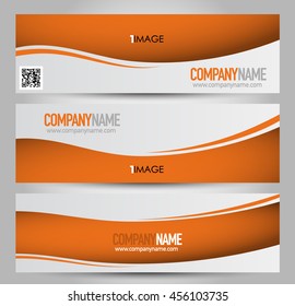 Banner template. Abstract background for design,  business, education, advertisement. Orange color. Vector  illustration