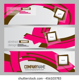 Banner template. Abstract background for design,  business, education, advertisement. Pink and brown color. Vector  illustration.