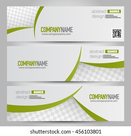 Banner template. Abstract background for design,  business, education, advertisement. Green color. Vector  illustration.