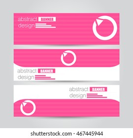 Banner template. Abstract background for design,  business, education, advertisement. Pink color. Vector  illustration.