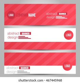 Banner template. Abstract background for design,  business, education, advertisement. Red color. Vector  illustration.