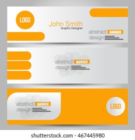Banner template. Abstract background for design,  business, education, advertisement. Orange color. Vector  illustration.