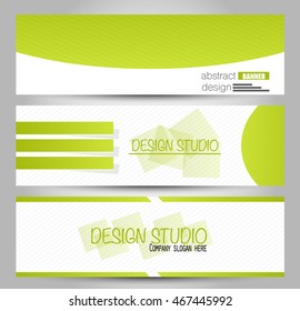 Banner template. Abstract background for design,  business, education, advertisement. Green color. Vector  illustration.