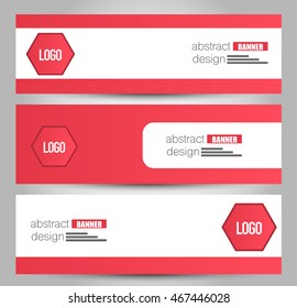 Banner template. Abstract background for design,  business, education, advertisement. Red color. Vector  illustration.