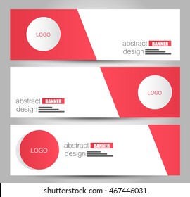 Banner template. Abstract background for design,  business, education, advertisement. Red color. Vector  illustration.