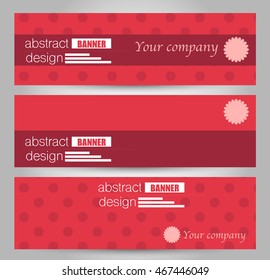 Banner template. Abstract background for design,  business, education, advertisement. Red color. Vector  illustration.