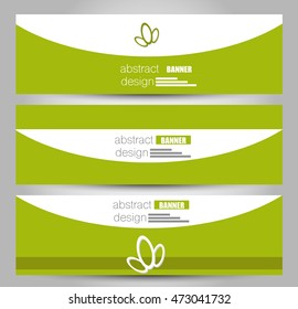 Banner template. Abstract background for design,  business, education, advertisement. Green color. Vector  illustration