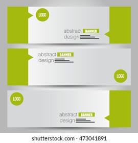 Banner template. Abstract background for design,  business, education, advertisement. Green color. Vector  illustration