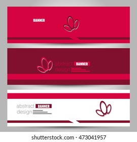 Banner template. Abstract background for design,  business, education, advertisement. Red color. Vector  illustration
