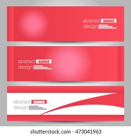 Banner template. Abstract background for design,  business, education, advertisement. Red color. Vector  illustration