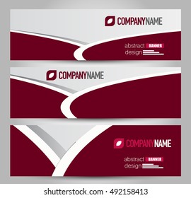 Banner template. Abstract background for design,  business, education, advertisement. Red color. Vector  illustration.