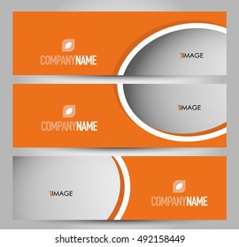 Banner template. Abstract background for design,  business, education, advertisement. Orange color. Vector  illustration.