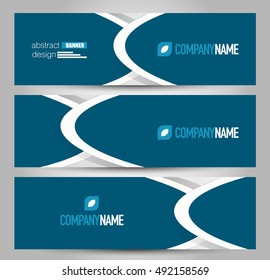 Banner template. Abstract background for design,  business, education, advertisement.  Blue color. Vector  illustration.