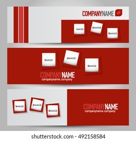 Banner template. Abstract background for design,  business, education, advertisement. Red color. Vector  illustration.