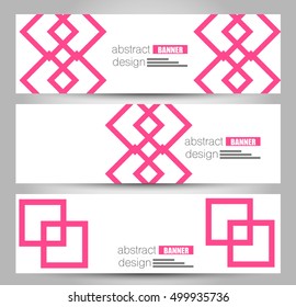 Banner template. Abstract background for design,  business, education, advertisement. Pink color. Vector  illustration