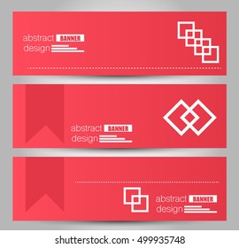 Banner template. Abstract background for design,  business, education, advertisement. Red color. Vector  illustration