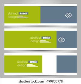 Banner template. Abstract background for design,  business, education, advertisement. Green and grey color. Vector  illustration