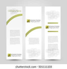 Banner template. Abstract background for design,  business, education, advertisement. Green color. Vector  illustration