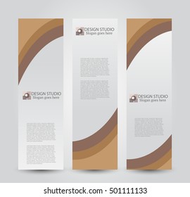 Banner template. Abstract background for design,  business, education, advertisement. Brown color. Vector  illustration