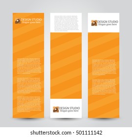 Banner template. Abstract background for design,  business, education, advertisement. Orange color. Vector  illustration