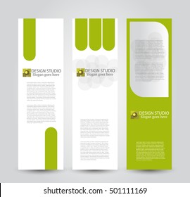 Banner template. Abstract background for design,  business, education, advertisement. Green color. Vector  illustration