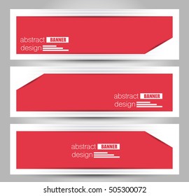 Banner template. Abstract background for design,  business, education, advertisement. Red color. Vector  illustration