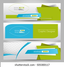 Banner template. Abstract background for design,  business, education, advertisement. Blue and green color. Vector  illustration