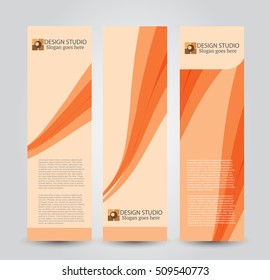 Banner template. Abstract background for design,  business, education, advertisement. Orange color. Vector  illustration