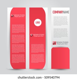Banner template. Abstract background for design,  business, education, advertisement. Red color. Vector  illustration