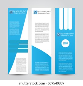 Banner template. Abstract background for design,  business, education, advertisement. Blue color. Vector  illustration